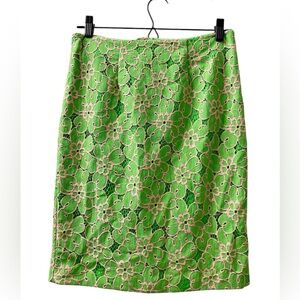 Lilly Pulitzer Hyacinth Pencil Skirt in New Green Pique Lace